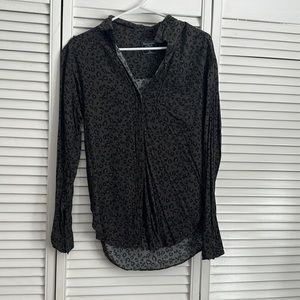 Abercrombie leopard long sleeve button down shirt